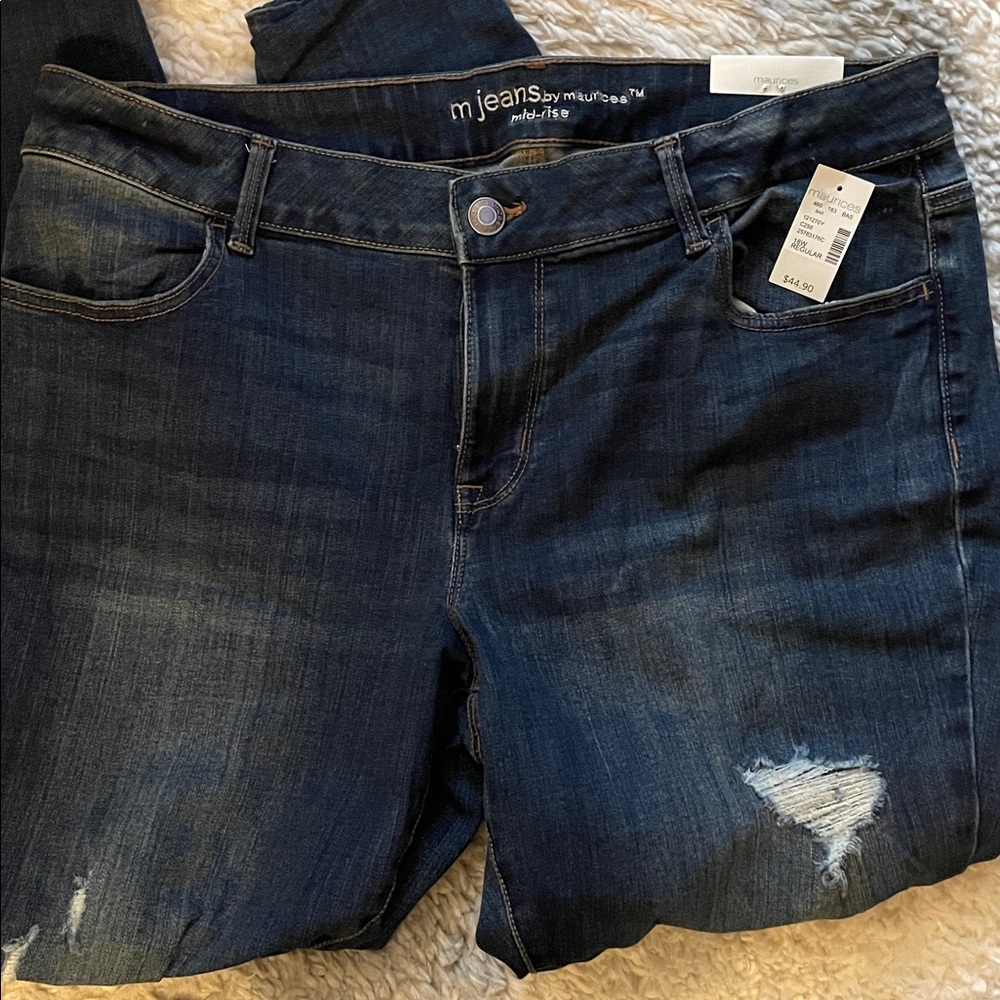 NWT - Women's Maurices Dark Blue Denim Jeans - Size 18